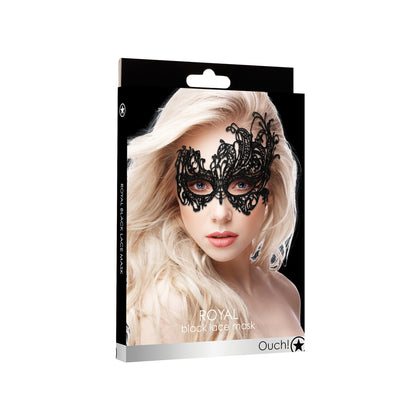 premium ouch royal black lace mask
