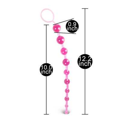 premium pink chain of 10 anal beads