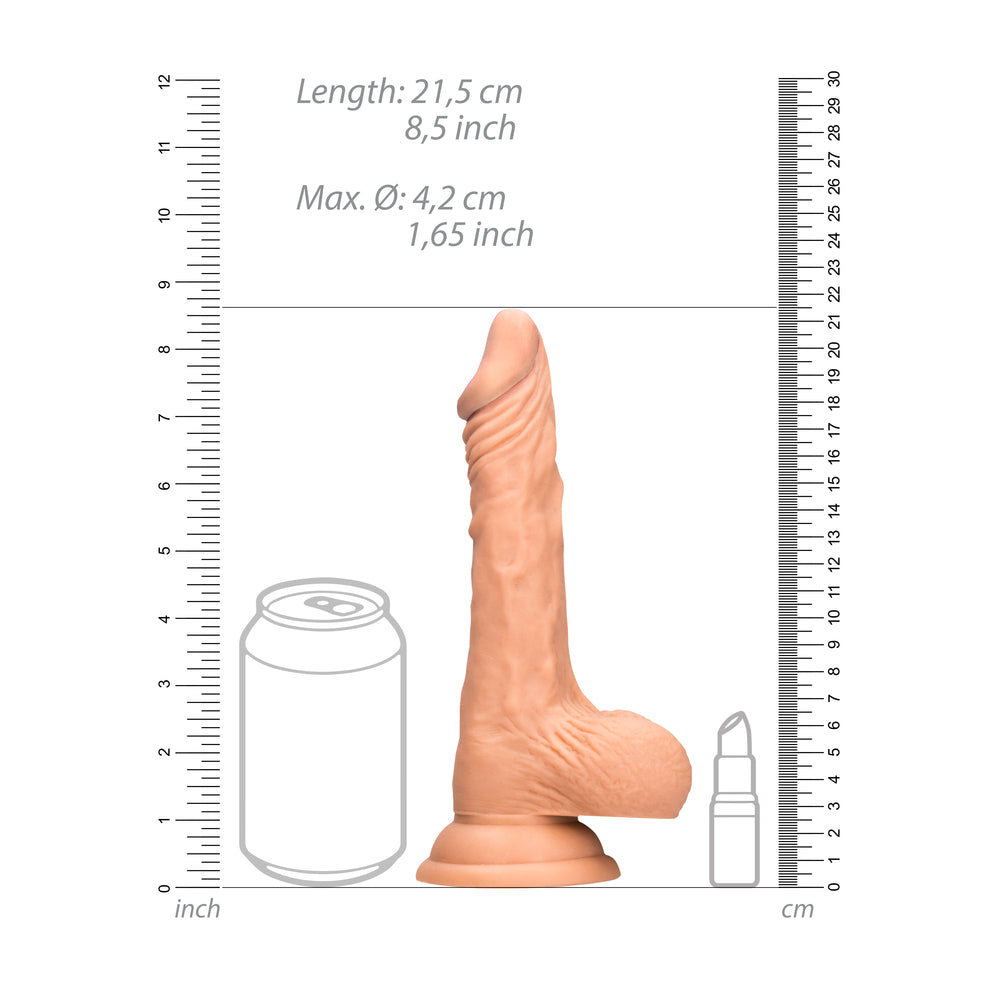 premium realrock 8 inch dong with testicles flesh pink