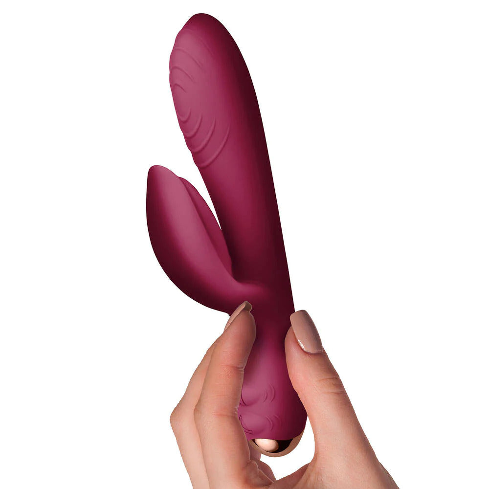 premium rocks off everygirl burgundy rechargeable rabbit vibrator