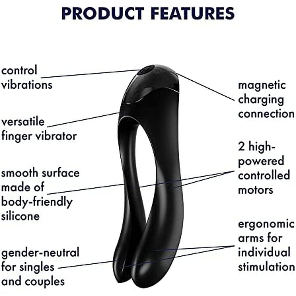 premium satisfyer candy cane finger vibrator black