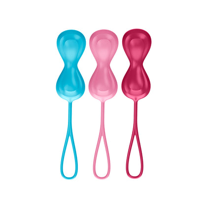 premium satisfyer set of 3 orgasm balls with moving inner balls