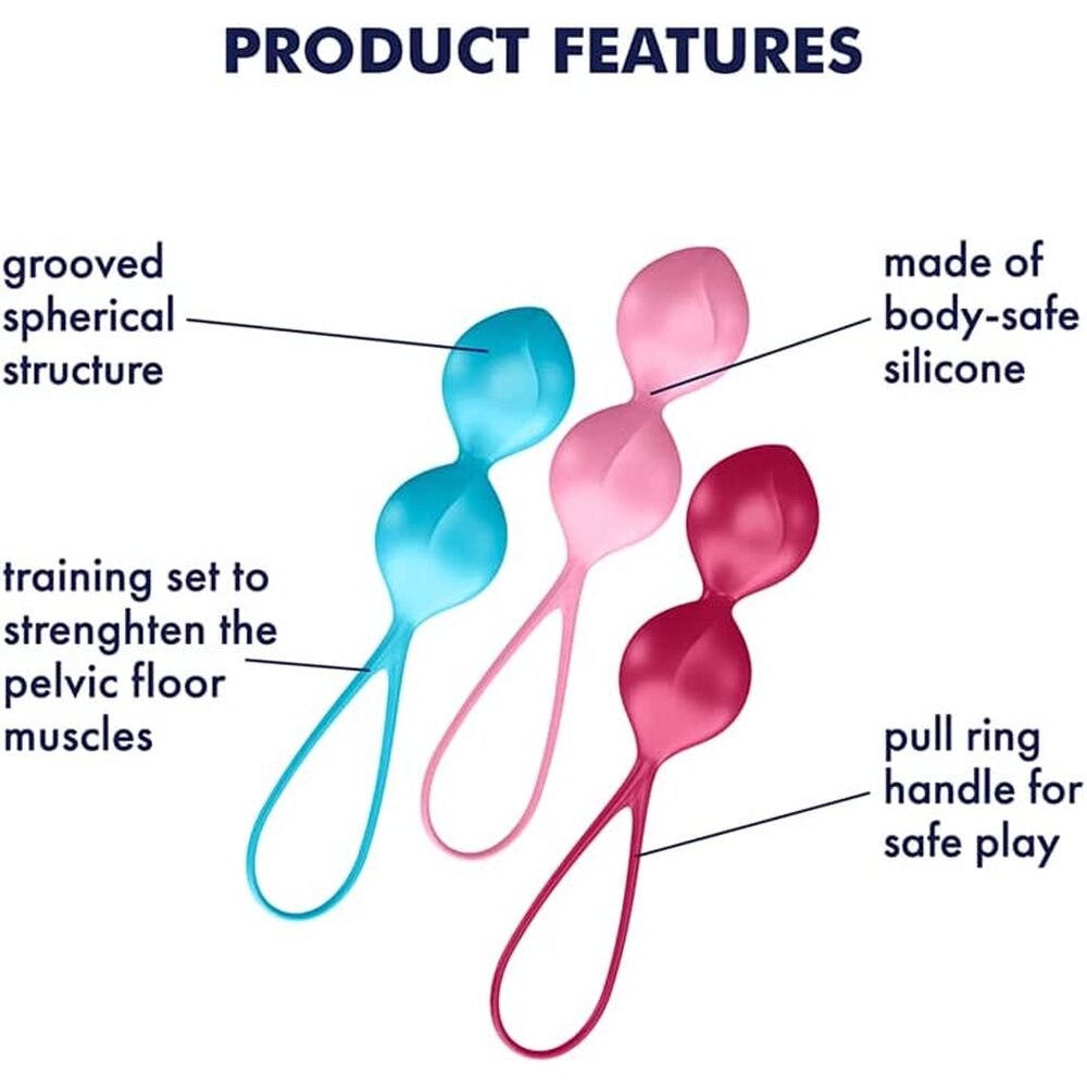 premium satisfyer set of 3 weighted double training orgasm balls
