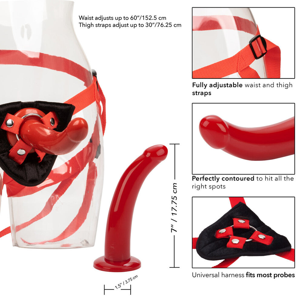 premium sophias red rider strap on dildo