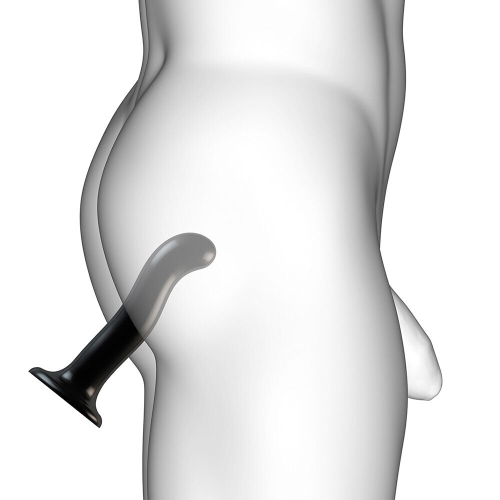 premium strap on me prostate and g spot curved dildo medium black