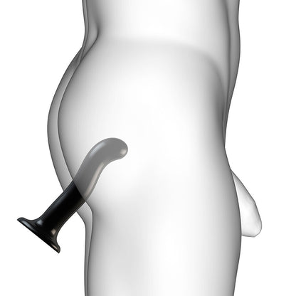 premium strap on me prostate and g spot curved dildo medium black
