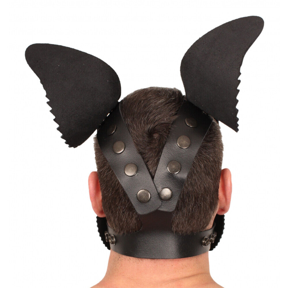 premium the red leather puppy dog mask