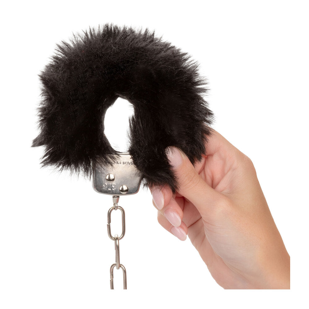 premium ultra fluffy furry cuffs black