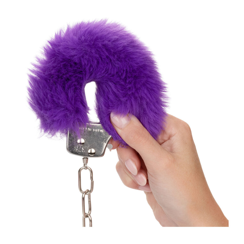 premium ultra fluffy furry cuffs purple