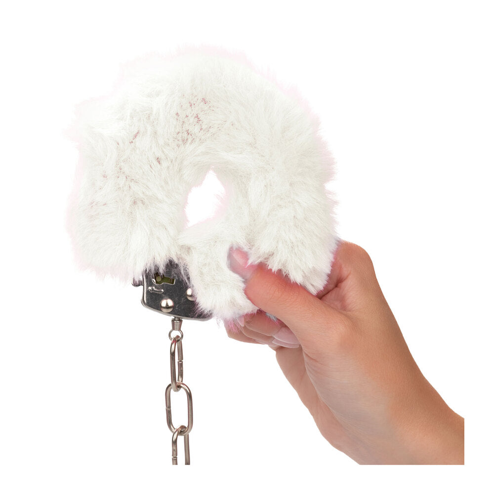 premium ultra fluffy furry cuffs white