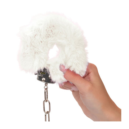 premium ultra fluffy furry cuffs white