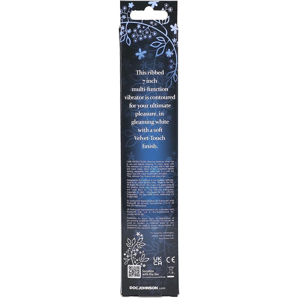 premium white nights 7 inch ribbed anal vibrator