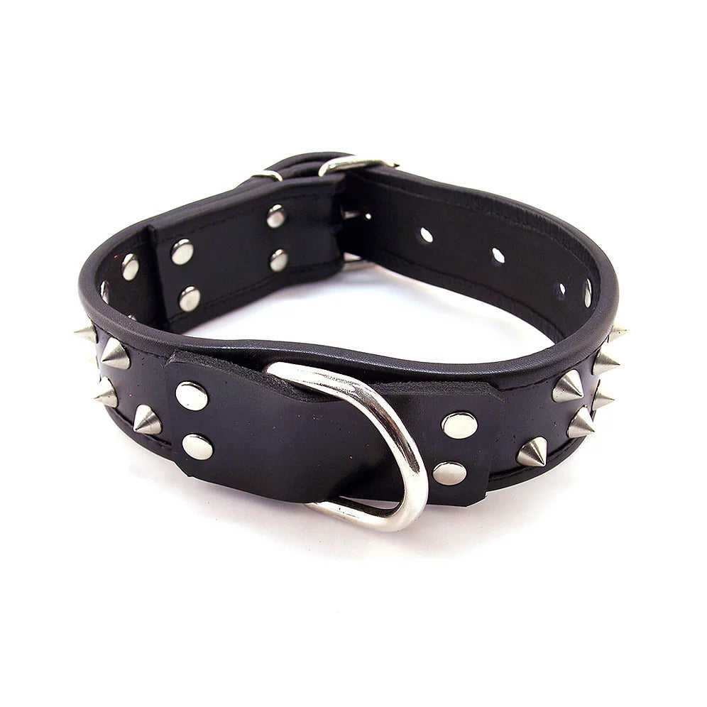 rouge garments black leather studded collar