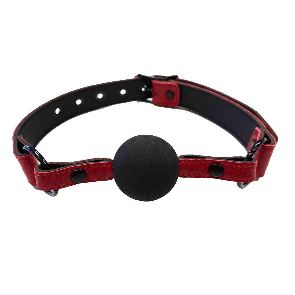 rouge garments leather croc print ball gag