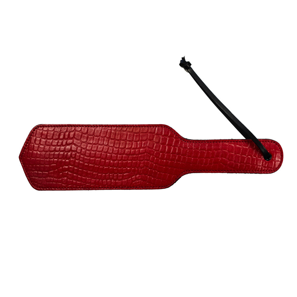 rouge garments leather croc print paddle