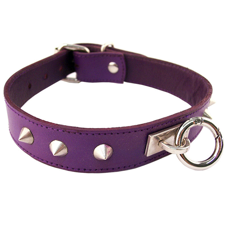 rouge garments purple studded oring studded collar