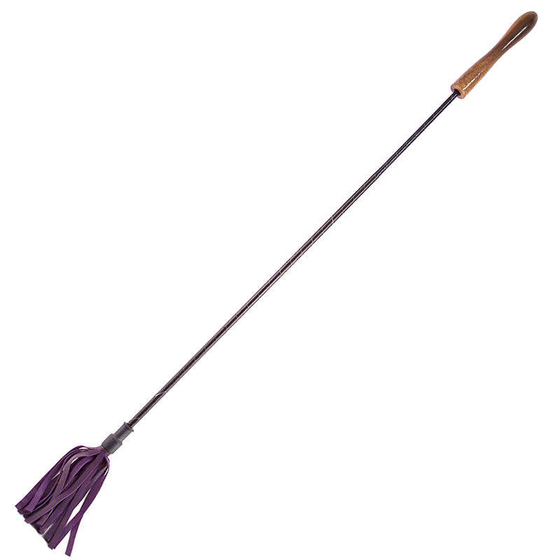 rouge garments riding crop with wooden handle purple