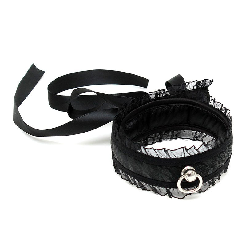 satin look black collar with o ring