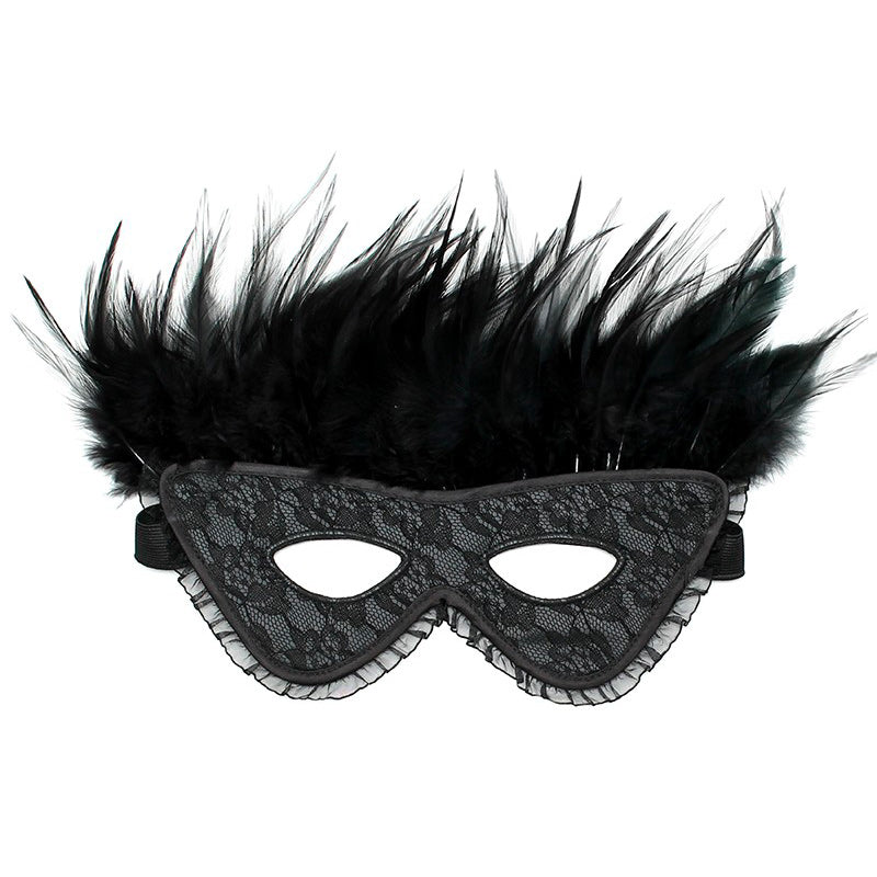 satin look feather mask