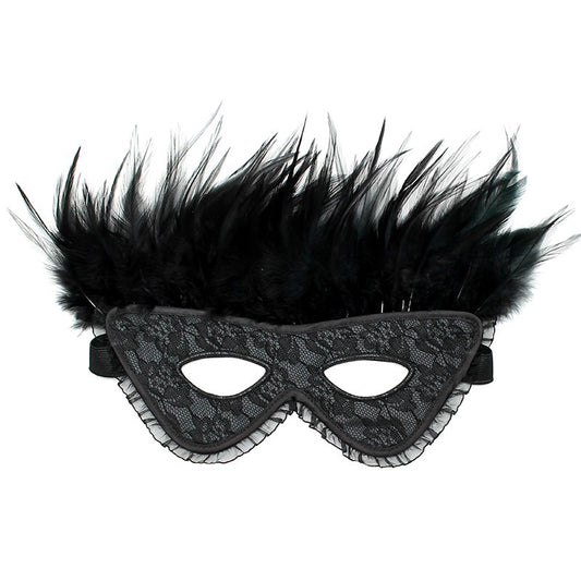 satin look feather mask
