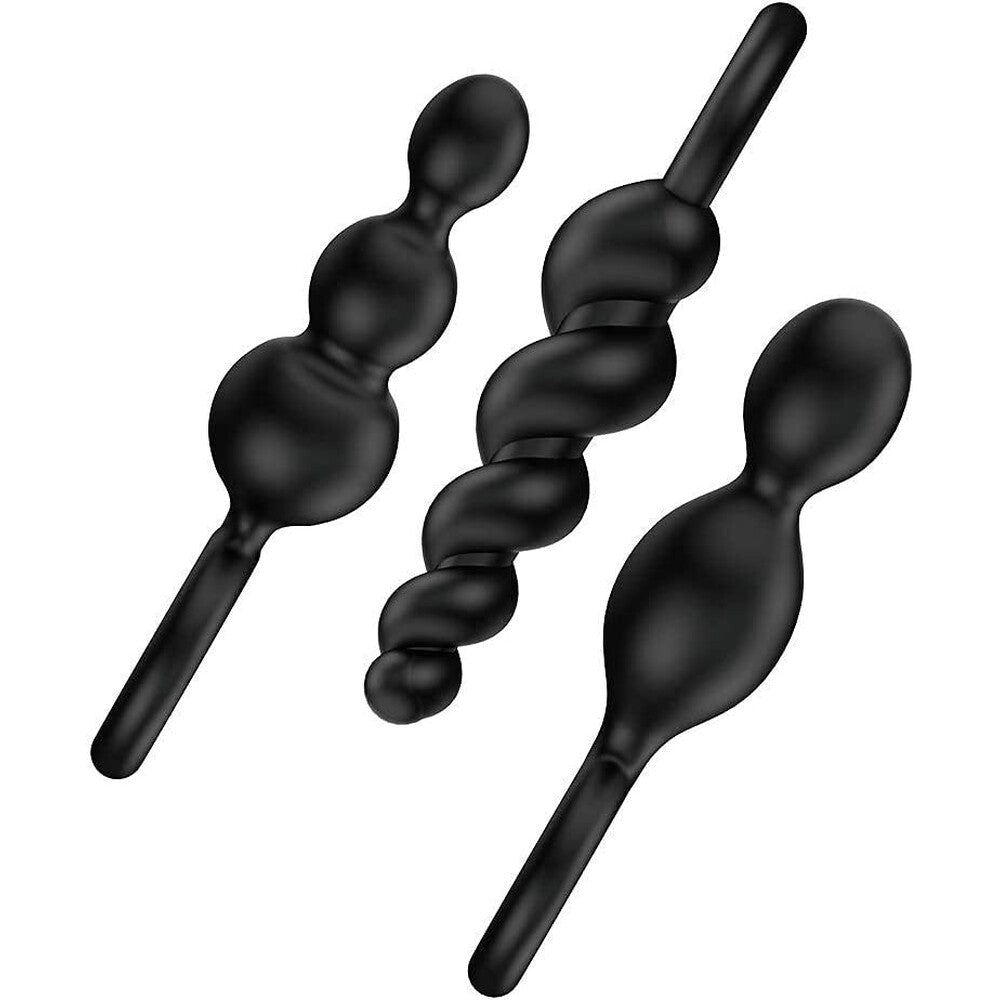 satisfyer booty call set of 3 black anal plugs