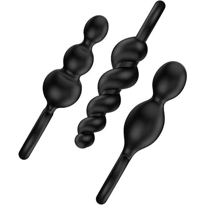 satisfyer booty call set of 3 black anal plugs