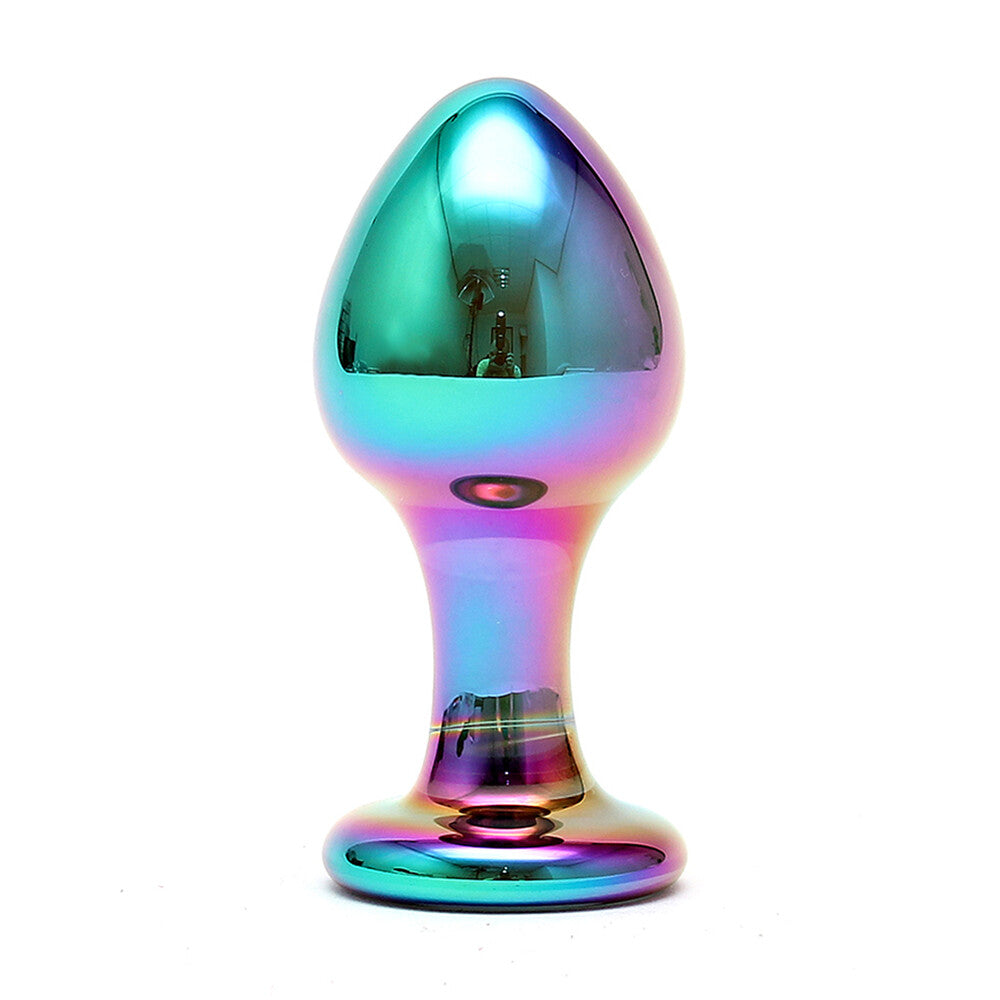 sensual multi coloured glass melany anal dildo