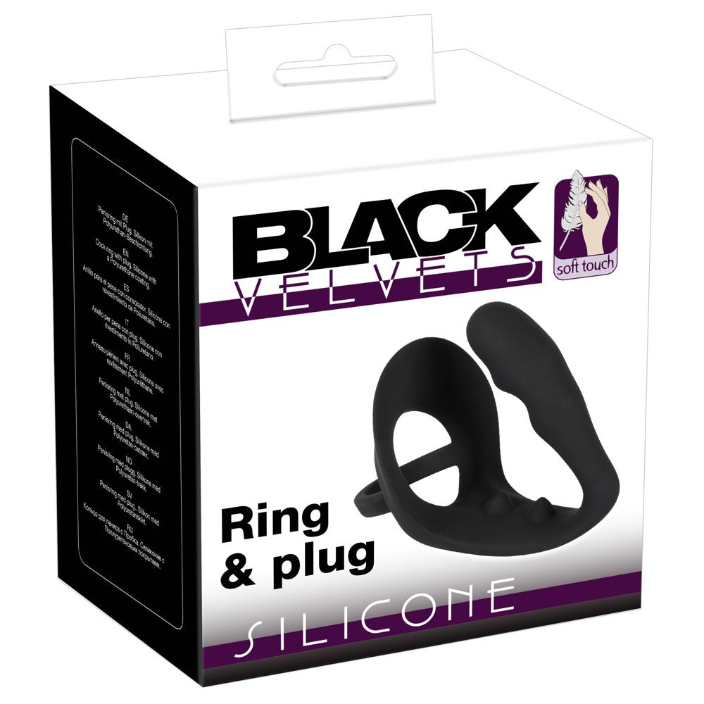 shop black velvets cock ring and anal plug