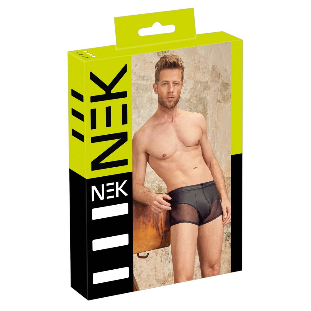 shop nek matte look pants with zip opening black