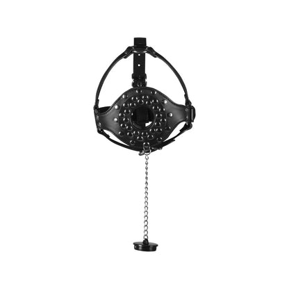 shop open mouth gag head harness with plug stopper