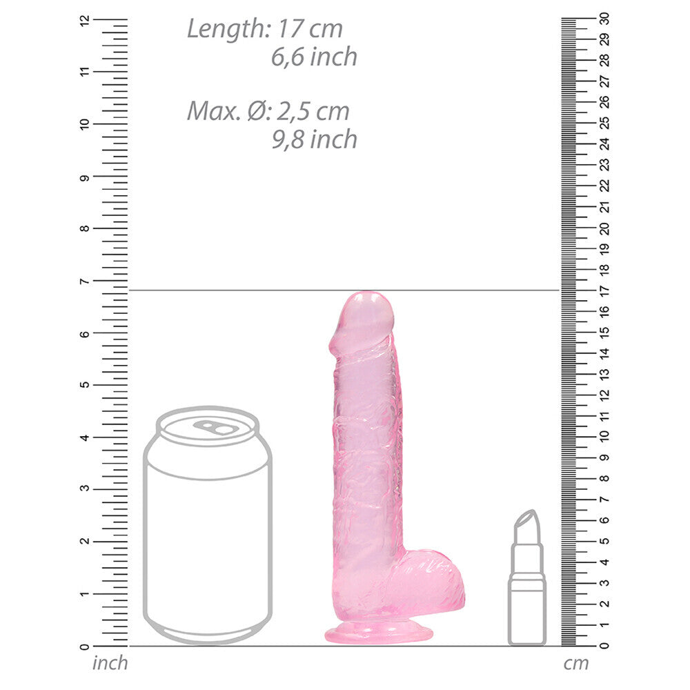 shop realrock 6 inch pink realistic crystal clear dildo