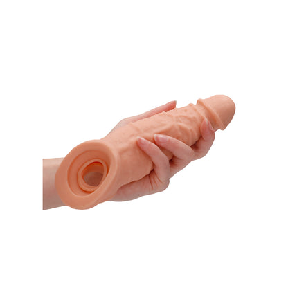 shop realrock 9 inch penis sleeve flesh pink
