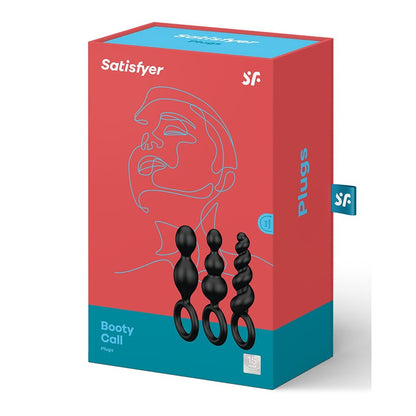 shop satisfyer booty call set of 3 black anal plugs