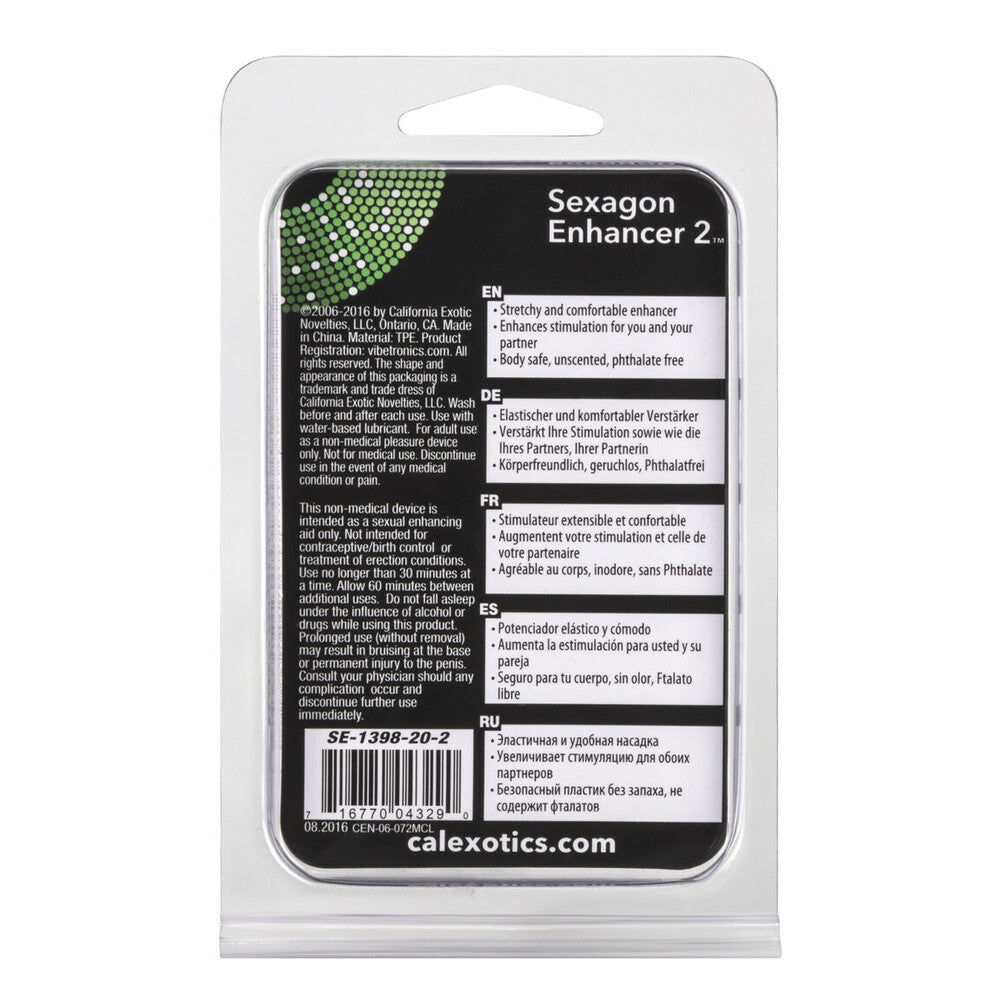 shop sexagon enhancer 2 clear cock ring