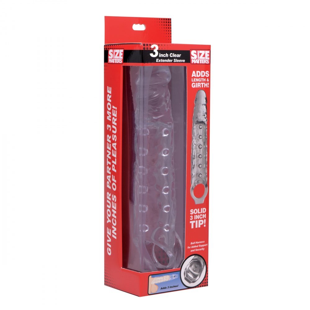 shop size matters 3 inch clear penis extender sleeve