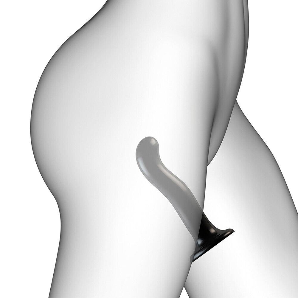 shop strap on me prostate and g spot curved dildo medium black