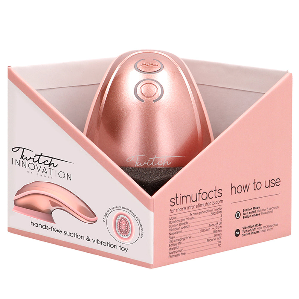shop twitch rose gold hands free suction and vibration toy