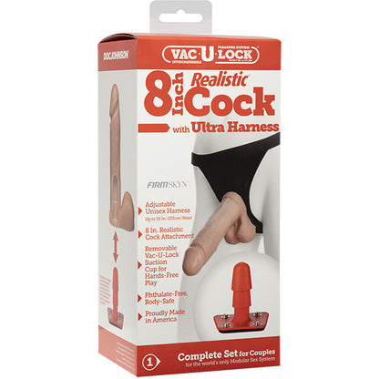 shop vaculock 8 inch realistic cock with ultra harness