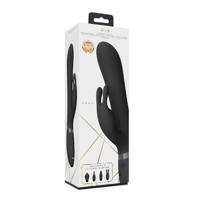 shop vive chou double action interchangeable rabbit vibrator black