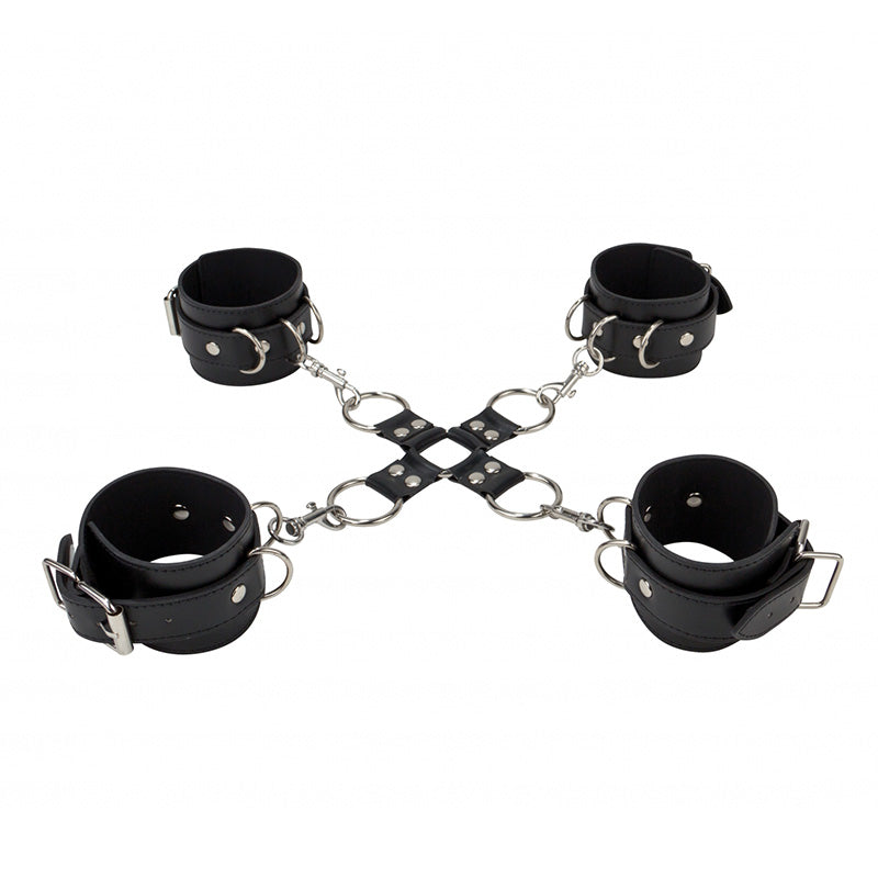 shots ouch leather hand and leg cuffs