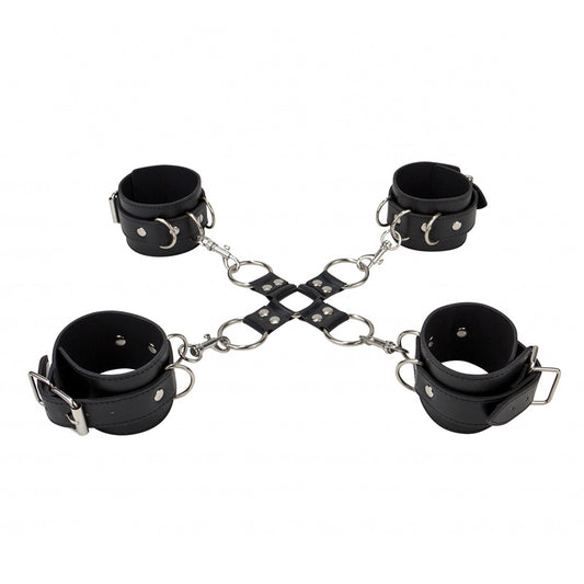 shots ouch leather hand and leg cuffs