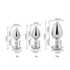 Toosh Metal Butt Plug Silver Set of 3 Clear Stone