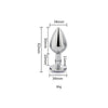 Toosh Silver Metal Butt Plug Medium Clear Stone