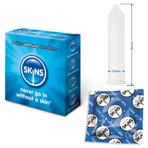 skins condoms natural 4 pack