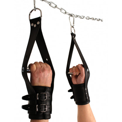 the red deluxe leather suspension handcuffs