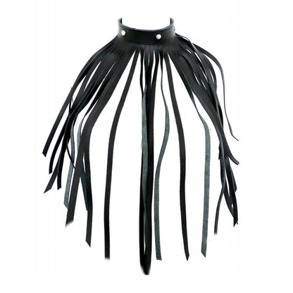the red leather fringe necklace collar