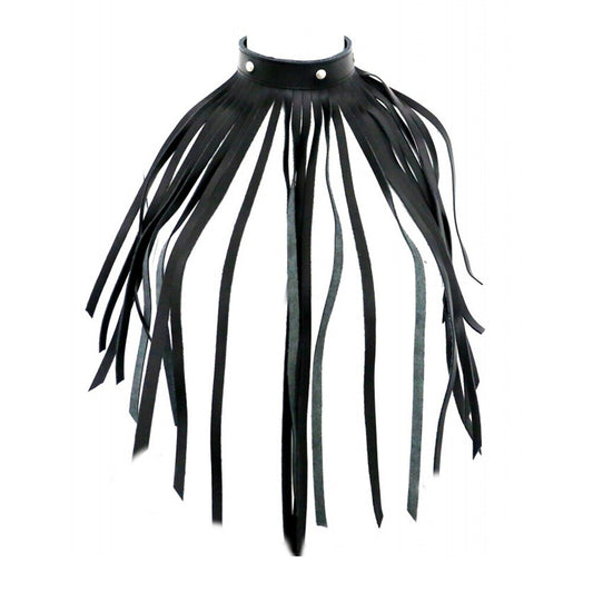 the red leather fringe necklace collar