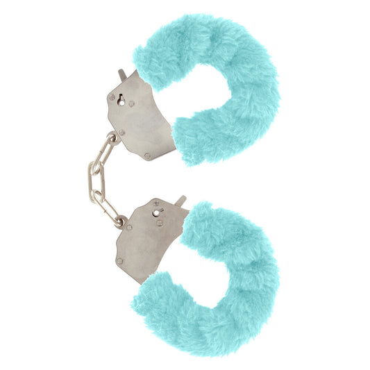 toyjoy furry fun wrist cuffs aqua