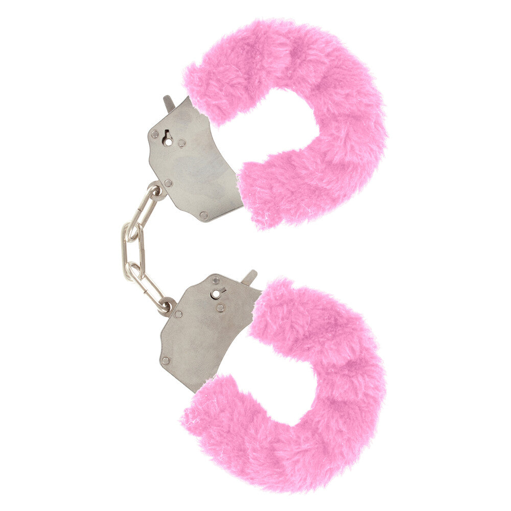 toyjoy furry fun wrist cuffs pink