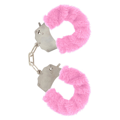 toyjoy furry fun wrist cuffs pink
